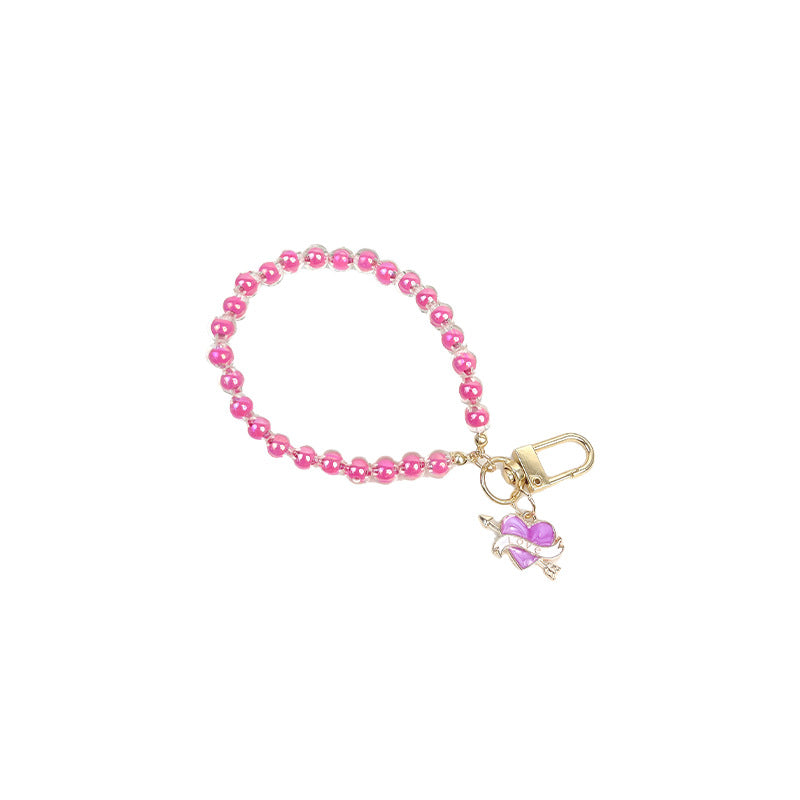 Wholesale Zinc Alloy Colorful Beaded Lanyard Keychain